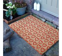Artsy Mats Hearts Doormat (90 x 60cm) in Brown | Size: 90 cm x 60 cm Artsy Mats Brown 90 cm x 60 cm