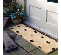 Artsy Mats Hedgehog Autumn Leaves Patio Doormat in Beige | Size: 40 cm x 120 cm Artsy Mats Beige 40 cm x 120 cm