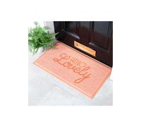 Artsy Mats Hello Lovely Doormat (70 x 40cm) in Orange | Size: 40 cm x 70 cm Artsy Mats Orange 40 cm x 70 cm