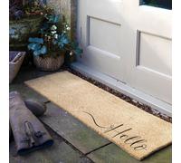 Artsy Mats Hello Scribble Patio Doormat in Beige | Size: 40 cm x 120 cm Artsy Mats Beige 40 cm x 120 cm