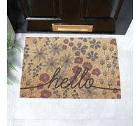 Artsy Mats Hello Scribbly Floral Coir Doormat (60 x 40cm)