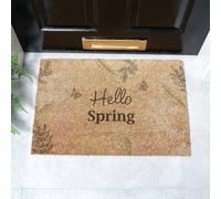 Artsy Mats Hello Spring Doormat (60 x 40cm) in Brown | Size: 40 cm x 60 cm Artsy Mats Brown 40 cm x 60 cm