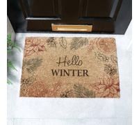 Artsy Mats Hello Winter Coir Doormat (60 x 40cm) in Brown | Size: 40 x 60 cm Artsy Mats Brown 40 x 60 cm