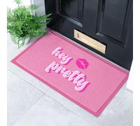 Artsy Mats Hey Pretty Lips Doormat (70 x 40cm) in Pink | Size: 40 cm x 70 cm Artsy Mats Pink 40 cm x 70 cm