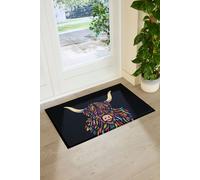 Artsy Mats Highland Cow Colour Indoor Outdoor Doormat | Size: 90 cm x 60 cm Artsy Mats Multicolor 90 cm x 60 cm