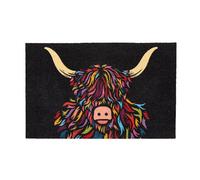 Artsy Mats - HighLand Cow Indoor Washable Doormat - Superior Absorption Non Slip Mat - Dirt Trapper Heavy Duty Floor Mat - Perfect for Hallway, Doorway, & Kitchen Mat, (80x50cm)