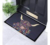 Artsy Mats - Highland Cow Pattern Indoor & Outdoor Door Mat - Incredibly Durable & Weatherproof Doormat - Decorative Heavy Duty Doormats - Washable Dirt Trapper Non Slip Mat, (70x40 cm)