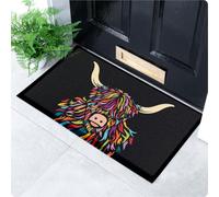 Artsy Mats Highland Cow Pattern Indoor & Outdoor Door Mat - Incredibly Durable & Weatherproof Doormats - Non Slip Mat, (70x40 cm)