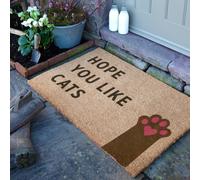 Artsy Mats Hope You Like Cats Doormat (90 x 60cm) in Brown | Size: 90 cm x 60 cm Artsy Mats Brown 90 cm x 60 cm