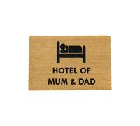 Artsy Mats Hotel of Mum & Dad doormat - Regular 60x40cm in Black | Size: 40 cm x 60 cm Artsy Mats Black 40 cm x 60 cm