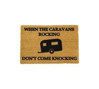 Artsy Mats If the Caravan is Rocking Don't Come Knocking Doormat in Black | Size: 40 cm x 60 cm Artsy Mats Black 40 cm x 60 cm