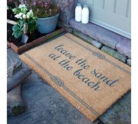 Artsy Mats - Leave The Sand At The Beach Coir Doormat - Made from Tufted Coconut Fibre - Non-Slip Natural Rubber Backed Doormats Indoor - Heavy Duty, Decorative Outdoor Mats (90 x 60cm)