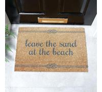 Artsy Mats - Leave The Sand At The Beach Doormat - Made from Tufted Coconut Fibre - Non-Slip Natural Rubber Backed Door Mats Indoor - Heavy Duty, Decorative Outdoor Mats (60x40cm)