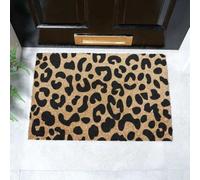Artsy Mats - Leopard Print Doormat - Made from Tufted Coconut Fibre - Non-Slip Natural Rubber Backed Doormats Indoor - Heavy Duty, Decorative OutDoormats, (60x40cm)
