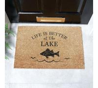 Artsy Mats Life Is Better At The Lake Doormat (60 x 40cm) in Brown | Size: 40 cm x 60 cm Artsy Mats Brown 40 cm x 60 cm