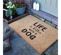 Artsy Mats Life Is Better With A Dog Doormat (90 x 60cm) in Brown | Size: 90 cm x 60 cm Artsy Mats Brown 90 cm x 60 cm