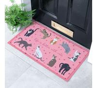 Artsy Mats Life Is Better With Cats Doormat (70 x 40cm) in White | Size: 40 cm x 70 cm Artsy Mats White 40 cm x 70 cm