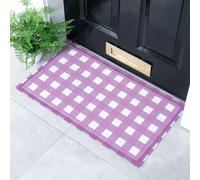 Artsy Mats Lilac Gingham Doormat (70 x 40cm) in White | Size: 40 cm x 70 cm Artsy Mats White 40 cm x 70 cm
