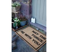 Artsy Mats May The Force Be With You Country Size Coir Doormat in Grey | Size: 60 cm x 90 cm Artsy Mats Grey 60 cm x 90 cm
