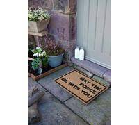 Artsy Mats May The Force Be With You Doormat in Black | Size: 40 cm x 60 cm Artsy Mats Black 40 cm x 60 cm