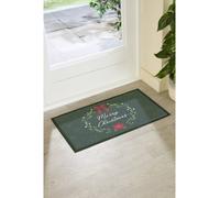 Artsy Mats Merry Christmas Wreath Doormat in Green | Size: 60 cm x 90 cm Artsy Mats Green 60 cm x 90 cm