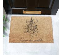Artsy Mats Mistletoe Lines Coir Doormat (60 x 40cm) in Brown | Size: 40 x 60 cm Artsy Mats Brown 40 x 60 cm