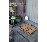 Artsy Mats Modern Hello Scribble Text Doormat in Black | Size: 40 cm x 60 cm Artsy Mats Black 40 cm x 60 cm