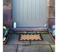 Artsy Mats Modern, Stylish Wavey Frame Doormat in Black | Size: 40 cm x 60 cm Artsy Mats Black 40 cm x 60 cm
