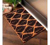 Artsy Mats Multi Palm Leaves Pattern Doormat in Black | Size: 40 cm x 60 cm Artsy Mats Black 40 cm x 60 cm