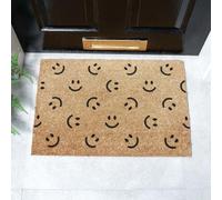 Artsy Mats Multi Smiley Faces Pattern Doormat in Black | Size: 40 cm x 60 cm Artsy Mats Black 40 cm x 60 cm