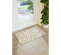 Artsy Mats Mustard Flower Indoor Outdoor Doormat (90 x 60cm) in Green | Size: 90 cm x 60 cm Artsy Mats Green 90 cm x 60 cm
