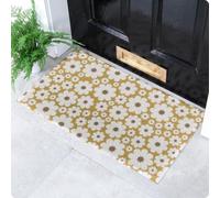Artsy Mats Mustard Flower Pattern Indoor & Outdoor Door Mat - Incredibly Durable & Weatherproof Doormats - Non Slip Mat, (70x40 cm)