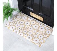 Artsy Mats Mustard Flower Pattern Indoor & Outdoor Door Mat - Incredibly & Weatherproof Doormats - Non Slip Mat, (70x40 cm)