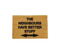 Artsy Mats Neighbours Have Better Stuff Doormat in Black | Size: 40 cm x 60 cm Artsy Mats Black 40 cm x 60 cm