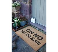Artsy Mats Not You Again Country Size Coir Doormat in Grey | Size: 60 cm x 90 cm Artsy Mats Grey 60 cm x 90 cm