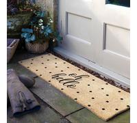 Artsy Mats Oh Hello Spotty Patio Doormat in Beige | Size: 40 cm x 120 cm Artsy Mats Beige 40 cm x 120 cm