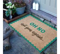 Artsy Mats Oh No Not You Again Blue Scallop Doormat (90 x 60cm) in Brown | Size: 90 cm x 60 cm Artsy Mats Brown 90 cm x 60 cm