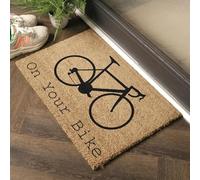 Artsy Mats - On Your Bike Doormat - Features Tufted Coconut Fibre - Non-Slip Rubber Backed Doormats - Heavy Duty, Decorative OutDoormats, (60x40cm)