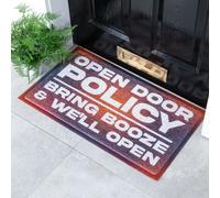 Artsy Mats Open Door Policy Bring Booze Doormat (70 x 40cm) | Size: 40 cm x 70 cm Artsy Mats Multicolor 40 cm x 70 cm