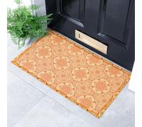 Artsy Mats - Orange Floral Pattern Indoor & Outdoor Door Mat - Incredibly Durable & Weatherproof Doormat - Decorative Heavy Duty Doormats - Washable Dirt Trapper Non Slip Mat, (70x40 cm)