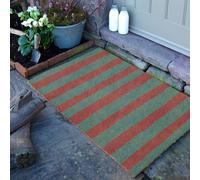 Artsy Mats Pink & Blue Wiggly Stripes Coir Doormat (90 x 60cm) in Brown | Size: 60 cm x 90 cm Artsy Mats Brown 60 cm x 90 cm