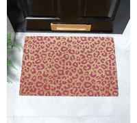 Artsy Mats -Pink Leopard Print Coir Doormat - Made from Tufted Coconut Fibre - Non-Slip Natural Rubber Backed Doormats Indoor - Heavy Duty, Decorative OutDoormats, (60x40cm)