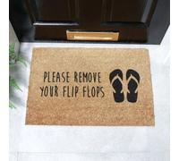 Artsy Mats Please Remove Your Flip Flops Coir Doormat (60 x 40cm) in Brown | Size: 40 cm x 60 cm Artsy Mats Brown 40 cm x 60 cm