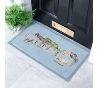 Artsy Mats Red & White Stripe Bow Doormat in Green | Size: 40 cm x 70 cm Artsy Mats Green 40 cm x 70 cm