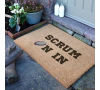 Artsy Mats - Scrum On In Coir Doormat - Made from Tufted Coconut Fibre - Non-Slip Natural Rubber Backed Doormats Indoor - Heavy Duty, Decorative Outdoor Mats (90 x 60cm)