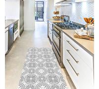 Artsy Mats Sicily Vinyl Floor Mat 72x100cm in Light Grey | Size: 71 x 133 cm Artsy Mats Light Grey 71 x 133 cm