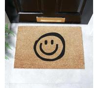 Artsy Mats - Smiley Coir Doormat - Made from Tufted Coconut Fibre - Non-Slip Natural Rubber Backed Doormats Indoor - Heavy Duty, Decorative OutDoormats, (60x40cm)
