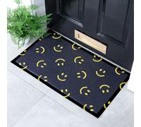 Artsy Mats Smiley Indoor & Outdoor Doormat - 70x40cm in Black | Size: 40 cm x 70 cm Artsy Mats Black 40 cm x 70 cm