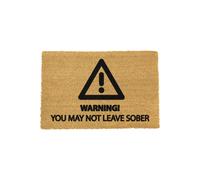 Artsy Mats Sober Warning doormat - Regular 60x40cm in Black | Size: 40 cm x 60 cm Artsy Mats Black 40 cm x 60 cm