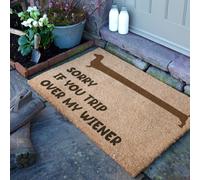 Artsy Mats Sorry If You Trip Over My Wiener Doormat (90 x 60cm) in Brown | Size: 90 cm x 60 cm Artsy Mats Brown 90 cm x 60 cm